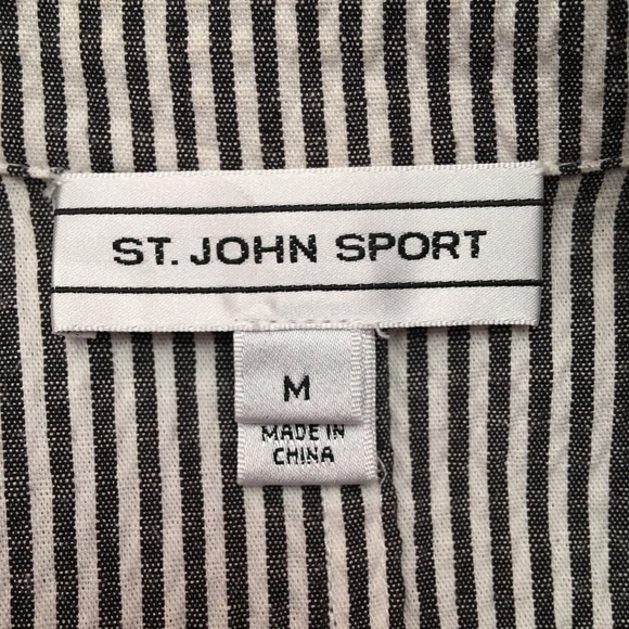 St. John Seersucker Blazer Ball White Size Medium - Picture 8 of 8